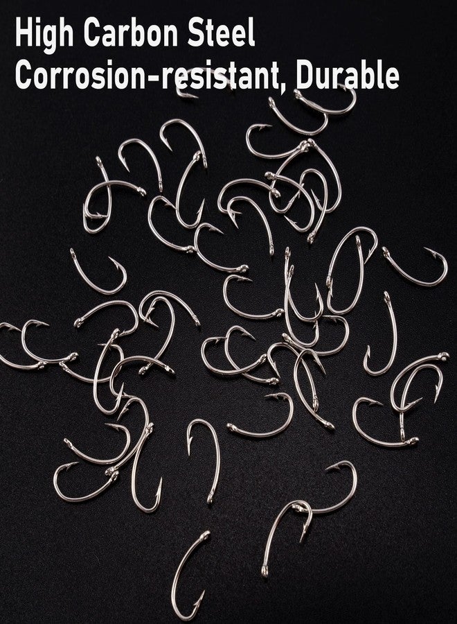 Dr.Fish 100 Pack Nyphm Fly Hooks Curved Shank Fly Tying Fishing Hook Short Shank Tying Flies Emergers Shrimp Nymph Caddis Pupa Freshwater Silver #12 - Image 4